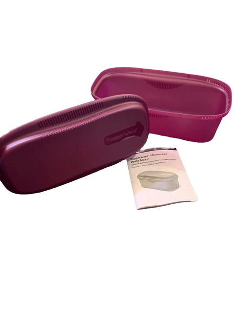 Tupperware Microwave Pasta Maker RHUBARB Purple Color Cook Strain RV Van Life