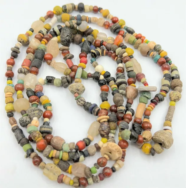 Ancient Jewelry Trade Antiquities Greek Roman Glass Agate Faience Old Beads Lot