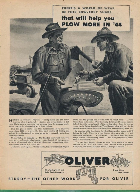 Magazine Ad - 1944 - Oliver Tractors - World War 2 - (#1)