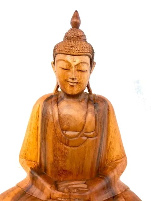 Dhyana Pose Buddha Meditating Statue Hand Carved wood Sculpture Balinese Art 2