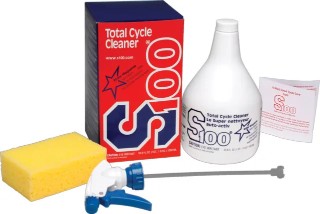 S100 Deluxe Total Cycle Cleaner 1L. Spray Kit 12001B Sprayer/Sponge/Booklet