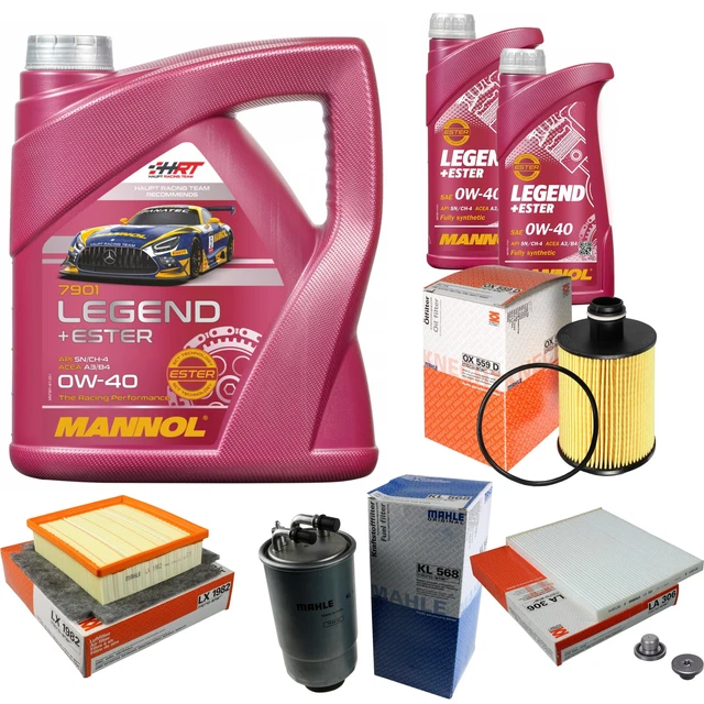MAHLE Inspektionspaket 6 L MANNOL Legend+Ester 0W-40 für Opel Corsa D 1.3 CDTi