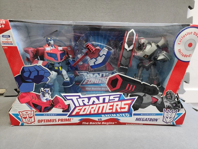 TRANSFORMERS ANIMATED OPTIMUS Prime Vs Megatron The Battle Begins + DVD ...