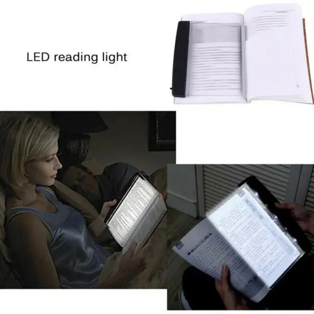 1* Creative LED Book Light Reading Night Flat Plate Portable Hot Lamps Q9 E G4V2