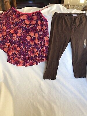 Justice Girls Size 12 Leggings / Floral Top Outfit