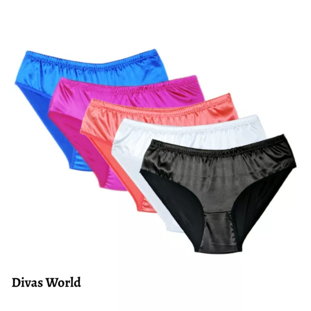 Silky Satin Knickers Women's Soft Panties Ladies Men's Underwear Pack of 1 or 5
