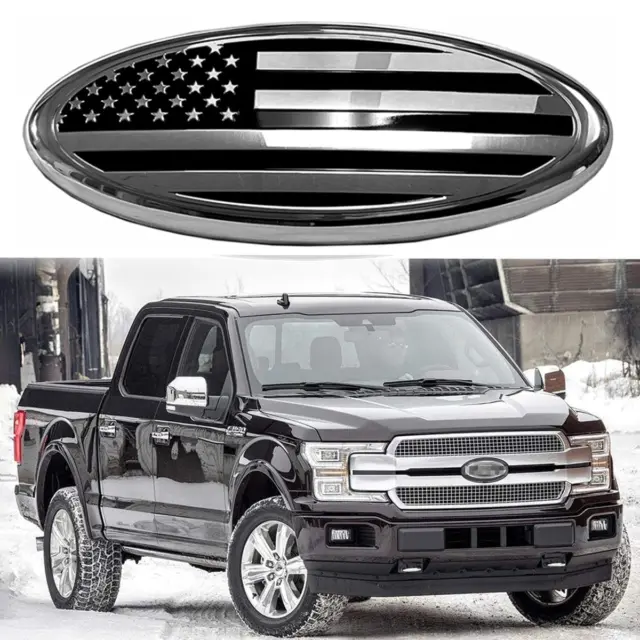 9" inch For Ford F150 F250 American Flag Front Grille Tailgate Oval Badge Emblem