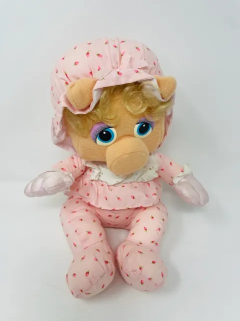 Hasbro Softies Plush Miss Piggy Pampers Muppet Babies Stuffed Doll 8” 1984