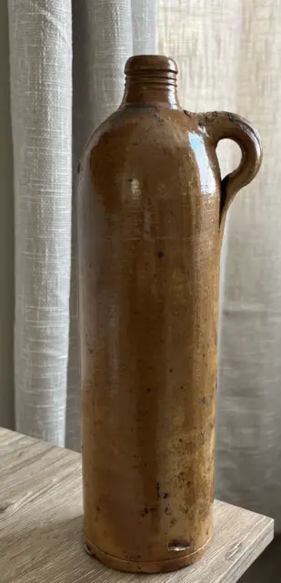 ANTIQUE STONEWARE VICTORIA BRUNNEN OBERLAHNSTEIN 1800's Mineral Bottle w cork