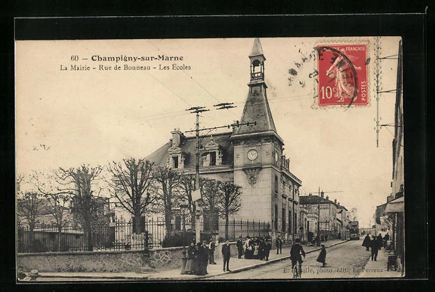 CPA Champigny-sur-Marne, la Mairie, Rue de Bonneau, les Écoles 1911
