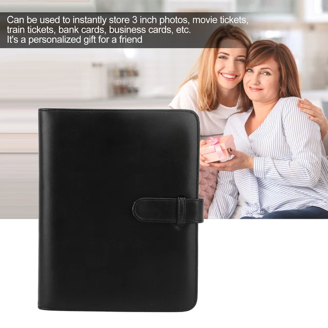 (Black)256 Pockets Photo Album 3 Inch PU Leather Dirt-Resistant Fashion