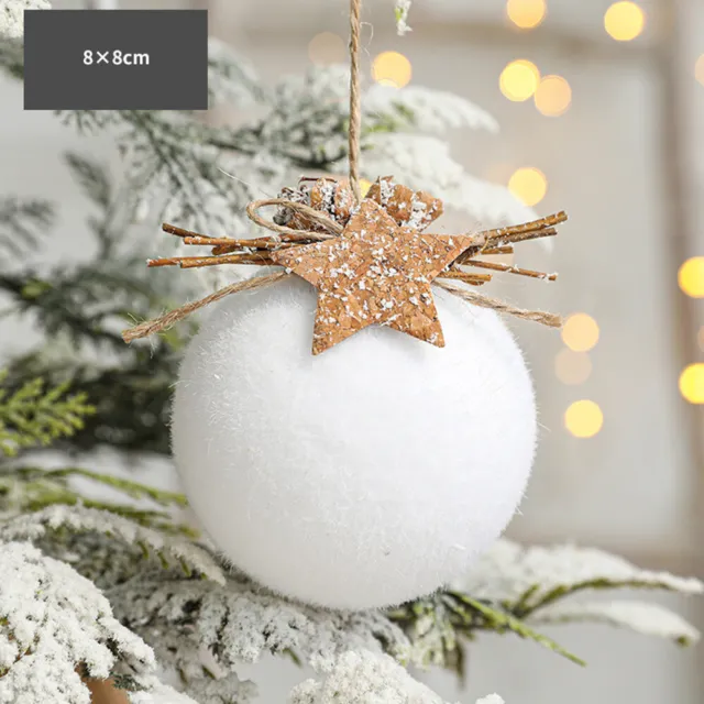 Christmas Snowflake Bell Snow Ball Foam Pendant Glitter Hangings Xmas Tree Decor