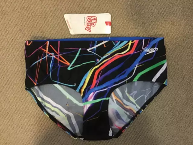 Speedo Endurance+ Boys Electron Flipturns Trunk Swim Briefs Size 16