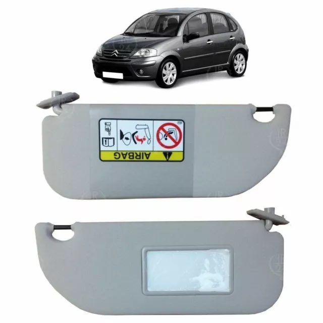 Pantina Aletta Parasole Destra Dx Con Specchio Per Citroen C3 Dal 2002 Al 2009