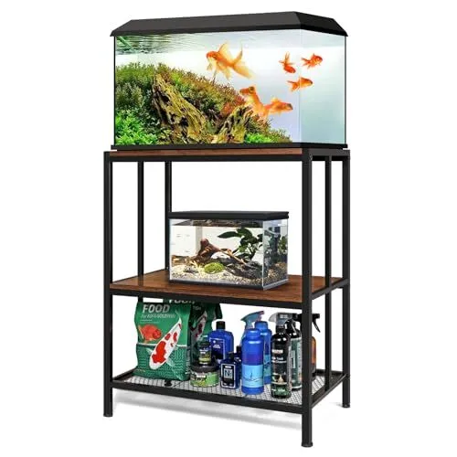 Fish Tank Stand for up to 20 Gallon Aquarium, Metal Aquarium Stand for Fish