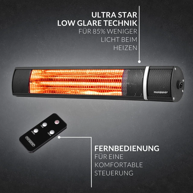 Monzana Heizstrahler Wärmestrahler Infrarotstrahler 2000W Terrassenstrahler 5