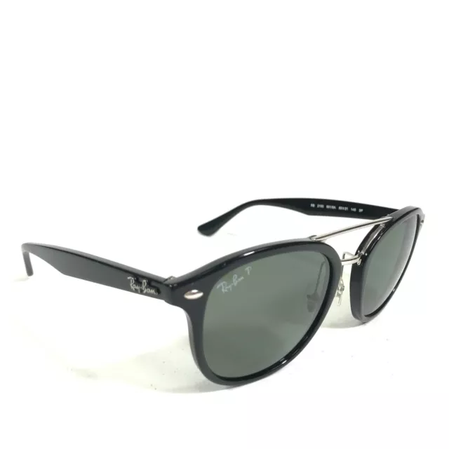 Gafas de sol Ray-Ban RB2183 901/9A marco cuadrado de alambre dorado negro con lentes verdes 3