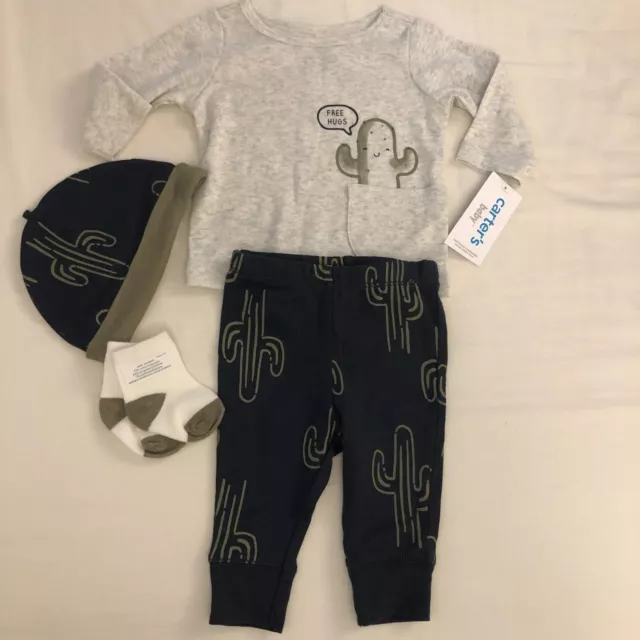 NWT Carter's Boys matching 4 piece set  L/S Size 3M NWT B88