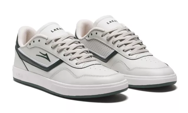 Lakai Footwear Terrace Cream Pine Leather Skate Shoes Trainers Free earbuds