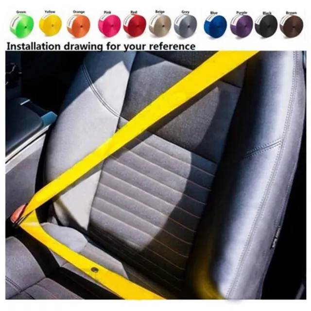 1 Roll DIY Seat Belt Custom Color Seatbelt Webbing Fabric Strap Red Blue,Yellow 2