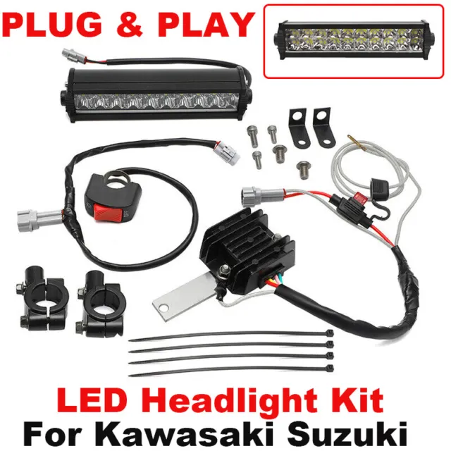 LED Headlight Kit For Kawasaki KLX110 2002-2009 Suzuki DRZ 2003-2005 Plug-N-Play