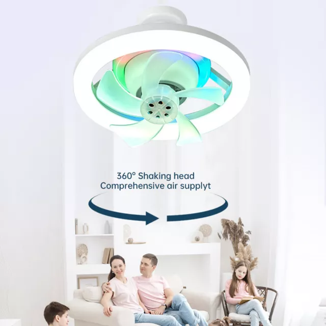 Adjustable Modern LED Ceiling Fan with Light Remote E27 Bedroom Living Room Lamp