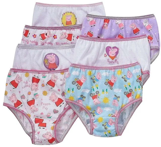 Peppa Pig Little Girls Panties 7 Pairs Underwear Briefs, Multi Color, 2T/3T