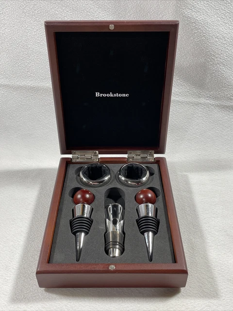 VINTAGE BROOKSTONE HERITAGE 6-Piece Rosewood Wine Accessories Tool