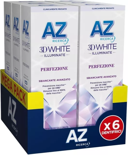 Dentifricio 3DWhite Perfezione, Sbiancante Avanzato, Confezione Da 6x50ml