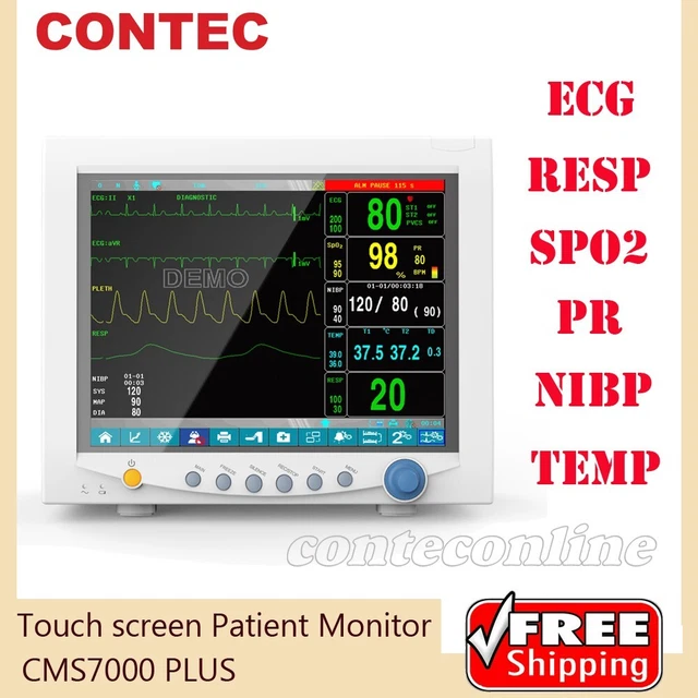 CMS7000 TOUCH SCREEN ICU Vital Signs Patient Monitor 6 parameters 12.1 ...