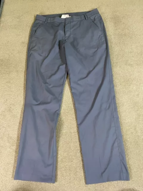 Puma Pants Mens 36/34 Blue Grey Sweatpants Golf Pockets Logo Sportlifestyle