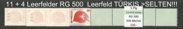 RM Unfallverhütung 5 Pfg RG 500 ROLLENENDE RE 11 + 4 LF türkis (SELTEN !!!) **