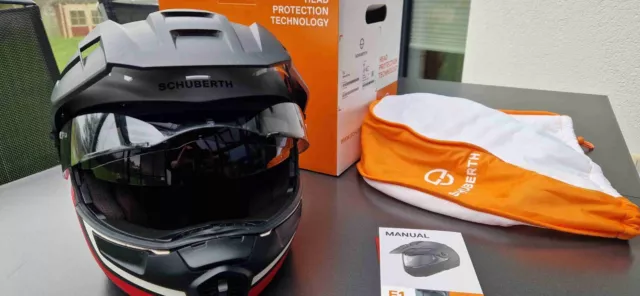 Schuberth E1 Motorradhelm , Gr. XL (61) top gepflegt, schwarz-rot-weiß  (S312)