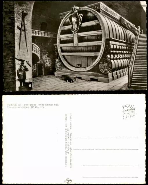 Heidelberg Das große Heidelberger Fass Fassungsvermögen 221726 Lier 1960