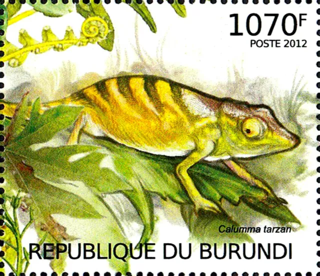 Burundi postfrisch MNH Tier Wildtier Tarzanchamäleon Chamäleon Reptil Fauna /943