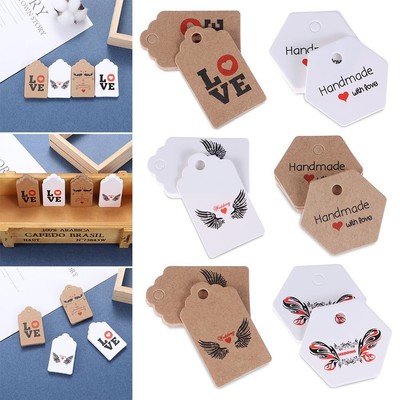 UMIPUBO 100 pz Etichetta di carta kraft Natale,Etichetta Fatta a Mano Etichette regalo di Natalizia,Regalo Tag Appendere Fai da Te,Etichette Regalo di Carta con 30 Meters di Iuta Spago per Feste 