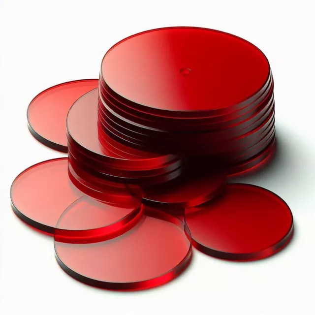 Red Plastic Disc Laser Cut ACRYLIC CIRCLES ALL SIZES Acrylic thickness:3mm 2