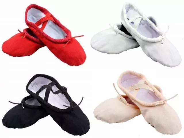 Ballet Shoes Canvas Yoga Gymnastic Split Sole Adult's & Children's Sizes