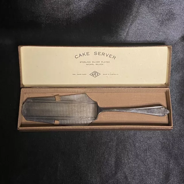 Vintage Silver Plate Cake Server Art Deco Apex Australia EPNS 1920s-40s in Box