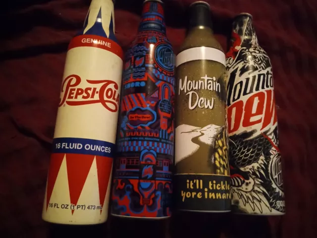 2008 Metal/Tin Mountain Dew/Pepsi bottles