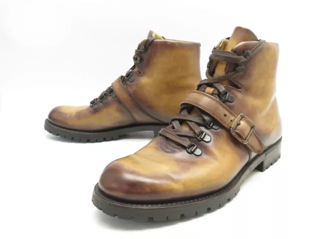 Chaussures Berluti Brunico 3131 8 42 En Cuir Marron Bottines  Hiking Boots 2590€