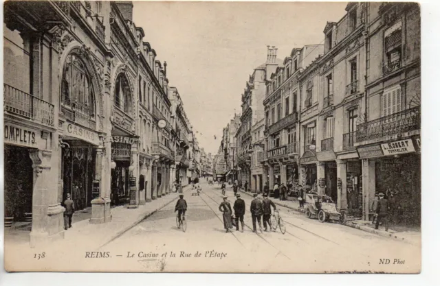 REIMS - Marne - CPA 51 - Les rues - rue de l' Etape  - le Casino