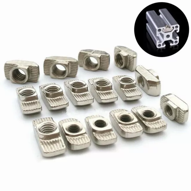 M4~M8 New Drop in Tee T-nuts T-slot Aluminium Profile Extrusion For 3D Printer