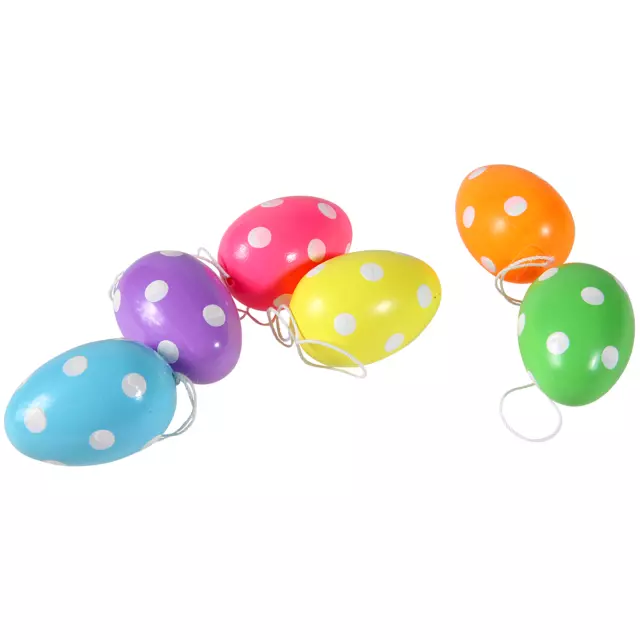 Deko-Ostereier Dummy Dekoeier Fake Plastik-Eier Osterdeko bunt gepunktet 6 cm