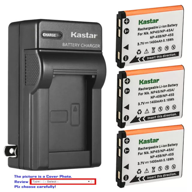 Kastar Battery AC Wall Charger for Fujifilm NP-45A NP-45B NP-45S BC-45 BC-45B