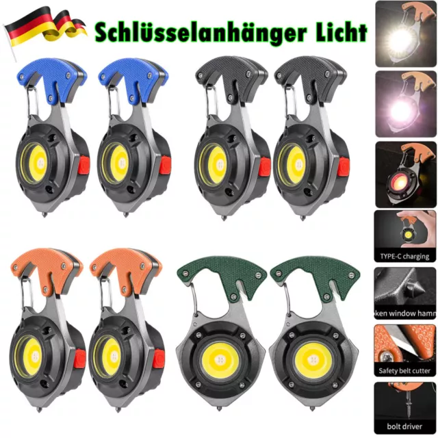 Mini COB Taschenlampe Wiederaufladbare Schlüsselanhänger Licht Magnet LED Lampe