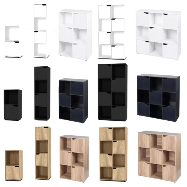 Cube Bookcase Shelving Display Shelf Storage Unit Wooden Door Organiser Cupboard