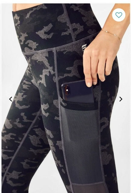 FABLETICS MILA HIGH-RISE Pocket capri leggings gym yoga pants charcoal camo  XS 8 £23.50 - PicClick UK