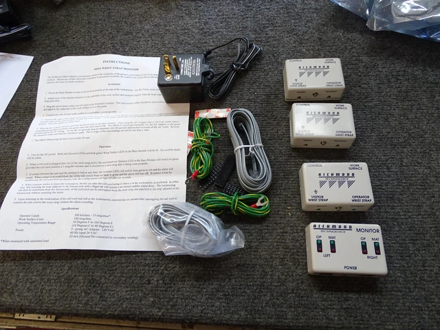 Lot of 4 Richmond Technology M60A Wrist & Mat Strap Monitor ESD, NEW