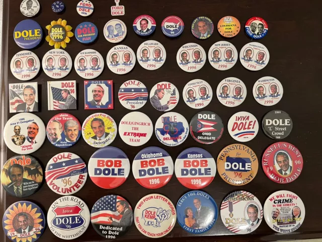51 Different / Distinct Bob Dole 1996 Presidential Campaign Buttons - L93